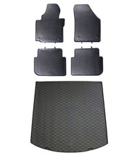 Fu&szlig;matten Kofferraumwanne f&uuml;r VW Touran 1T 2003-2014 Kombi im Set Gummi Matten