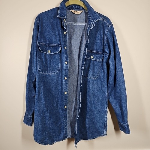 Cabelas Denim Shirt Mens Size Medium Blue Heavyweight Can Be Worn As A Jacket - Picture 3 of 13