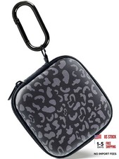 Earbud Case Headphone Organizer Ear Bud Case Portable EVA Carrying Grey Cheetah