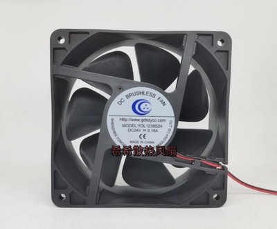 1 PCS  YCC Fan MODEL:YDL1238S24  DC24V 0.18A 12038  12cm 2 wire cooling fan &ex