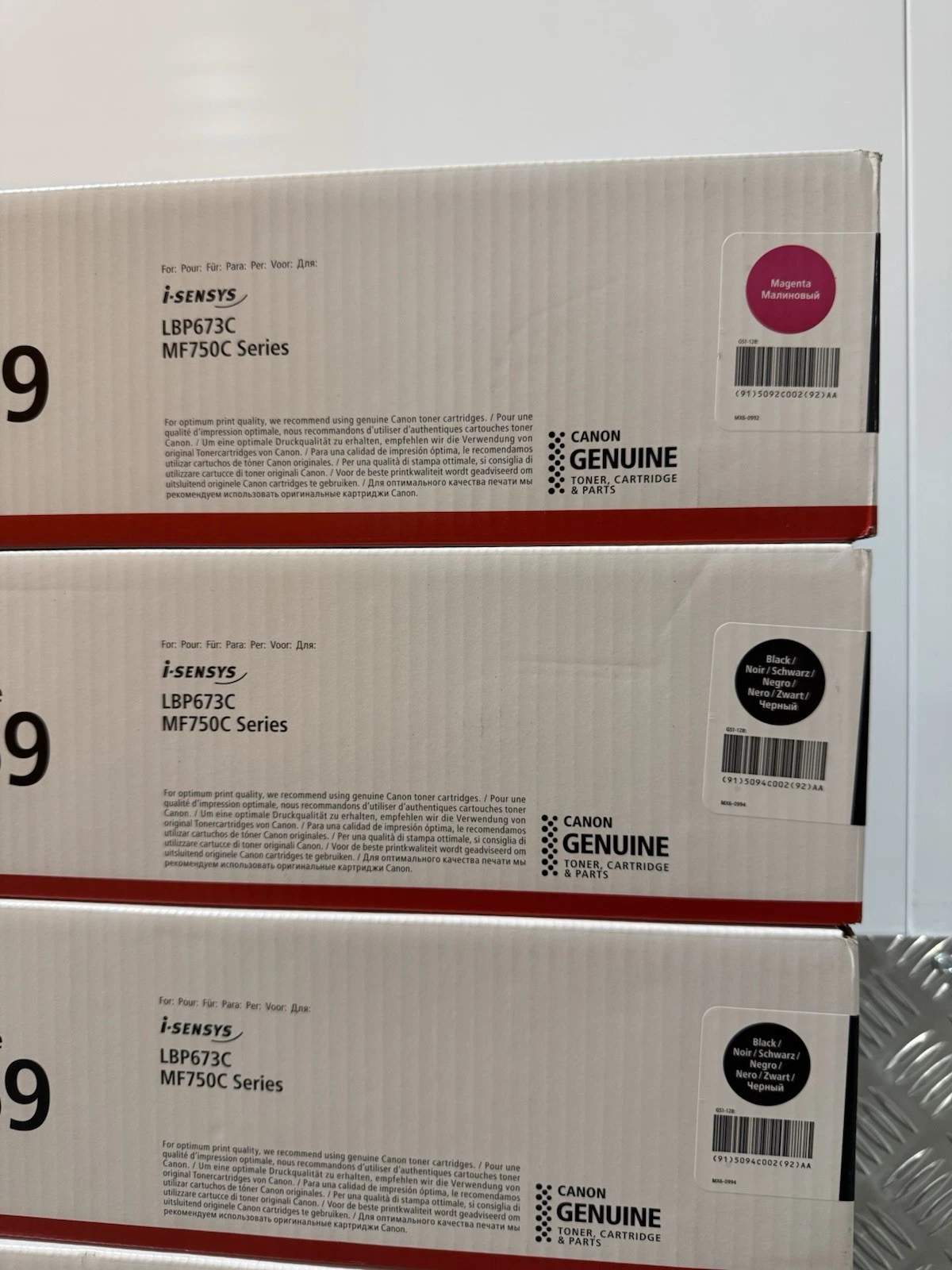 Genuine Canon 069 4x Black 1x Magenta Toner Cartridges Brand New Sealed 3
