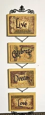 Home Interiors and Gifts Live Celebrate Dream Love 7" x 5" Wall Plaques