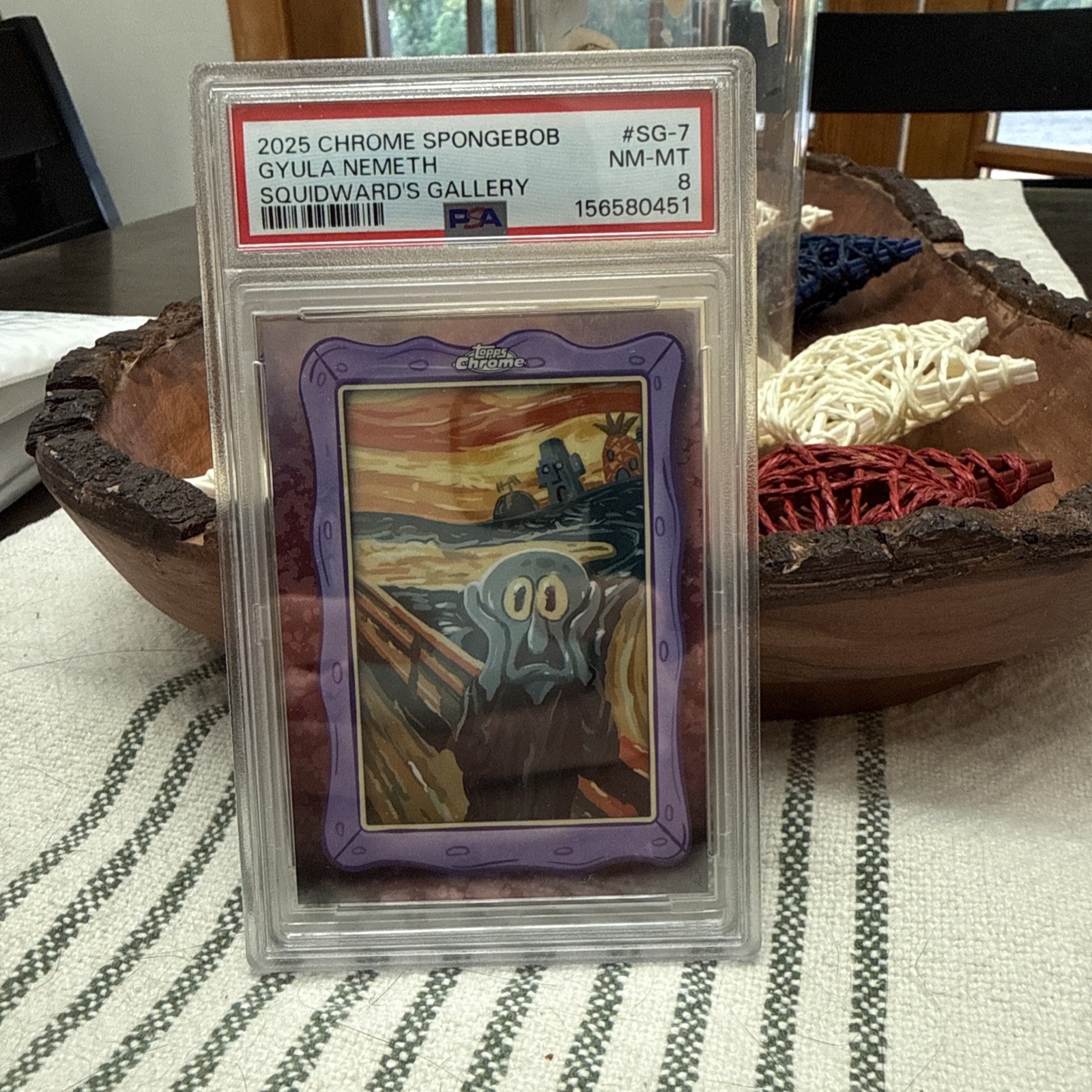 2025 Topps Chrome Spongebob Squidward’s Gallery SG-7 Gyula Nemeth PSA 8 view 1