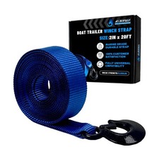 Boat Winch Strap with Hook (2" x 20ft) - 18,000lb Break Strength, Heavy Duty ...