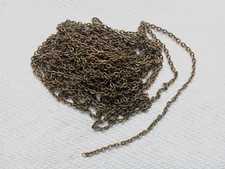 100" INCH ANTIQUE BRONZE 3X2mm PLATED CRAFT BEADING CHAIN OVAL FLAT 12 LINK INCH