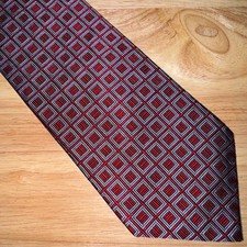 NWT Brooks Brothers Makers 100 Silk Tie Geometric Red Blue Square Italian Silk