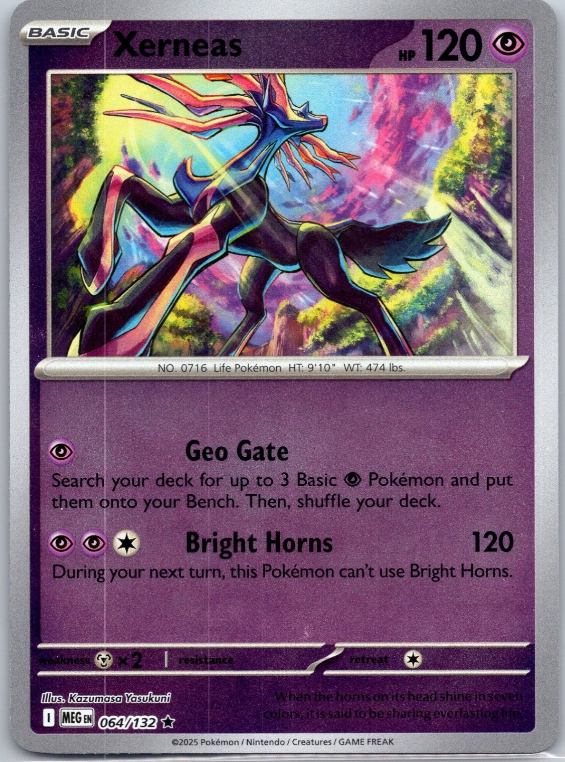 Xerneas Reverse Holo ME01: Mega Evolution #064/132 NM