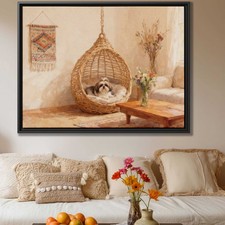 Watercolor Shih Tzu Dog Canvas Print Living Room Decor Pet Wall Art Artwork