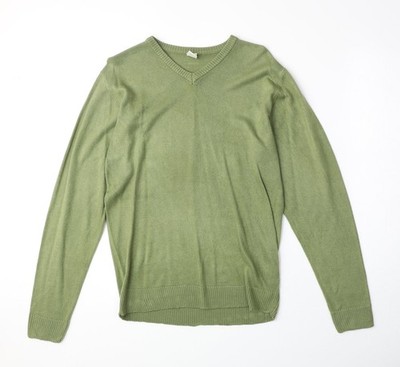 Oak Valley Damen Pullover Pulli grün V-Ausschnitt Acryl Größe S
