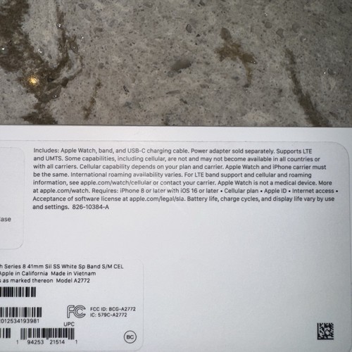 Apple Watch Serie 8 ARGENTO 41MM GPS CELLULARE con Cinturino Sport! Nuovo Sigillato! - Foto 7 di 7
