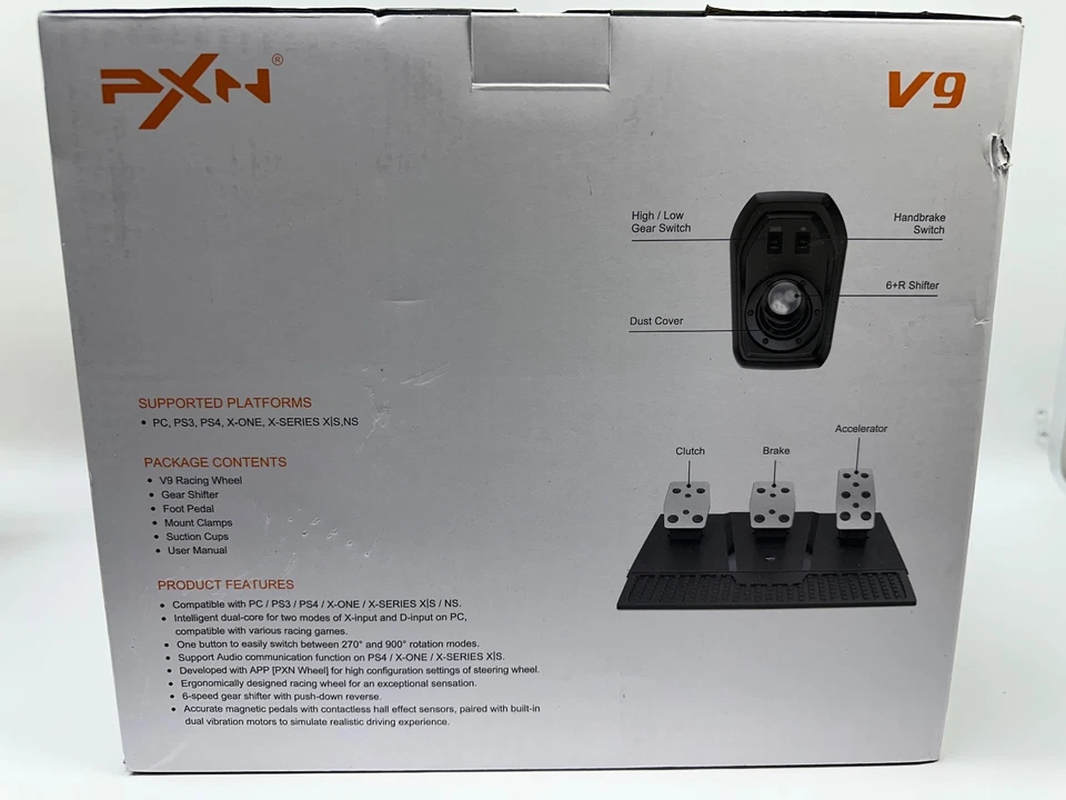 PXN V9 USB Gaming Steering Wheel -  For PS2 PS3 PS4 XBox One Switch PC - Image 2 of 4