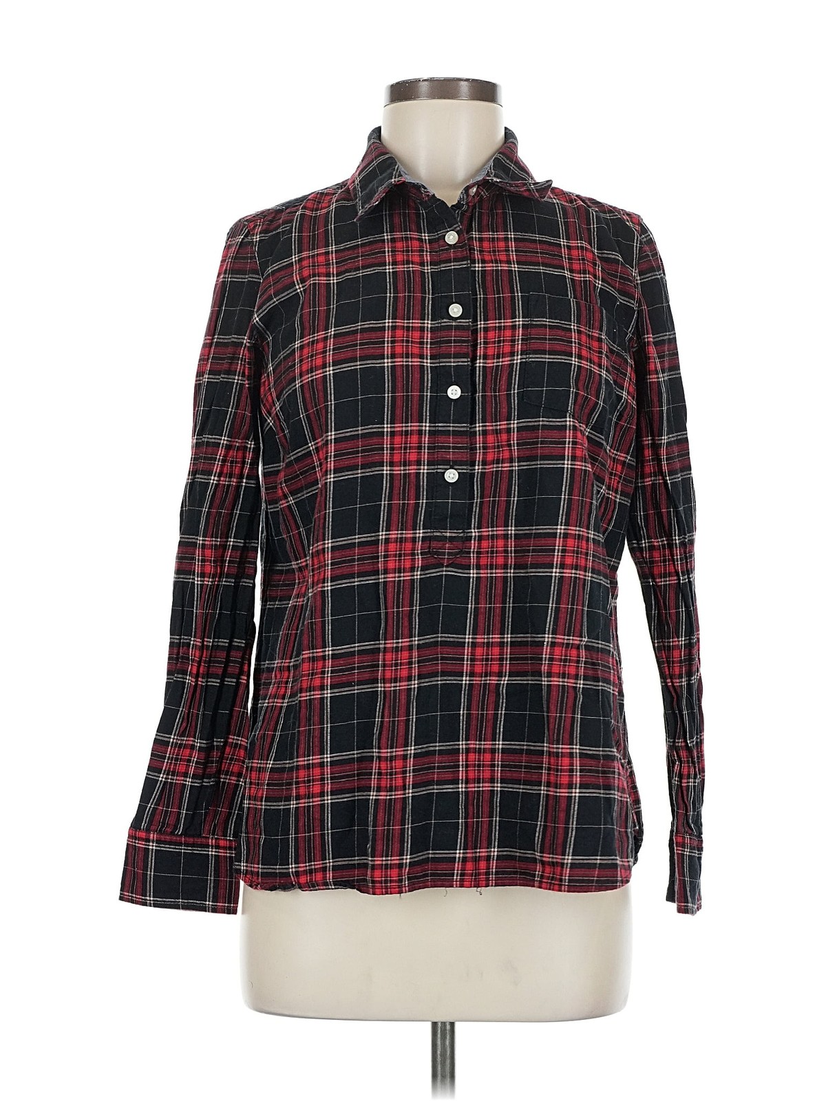 Tommy Hilfiger Women Black Long Sleeve Button-Down Shirt M