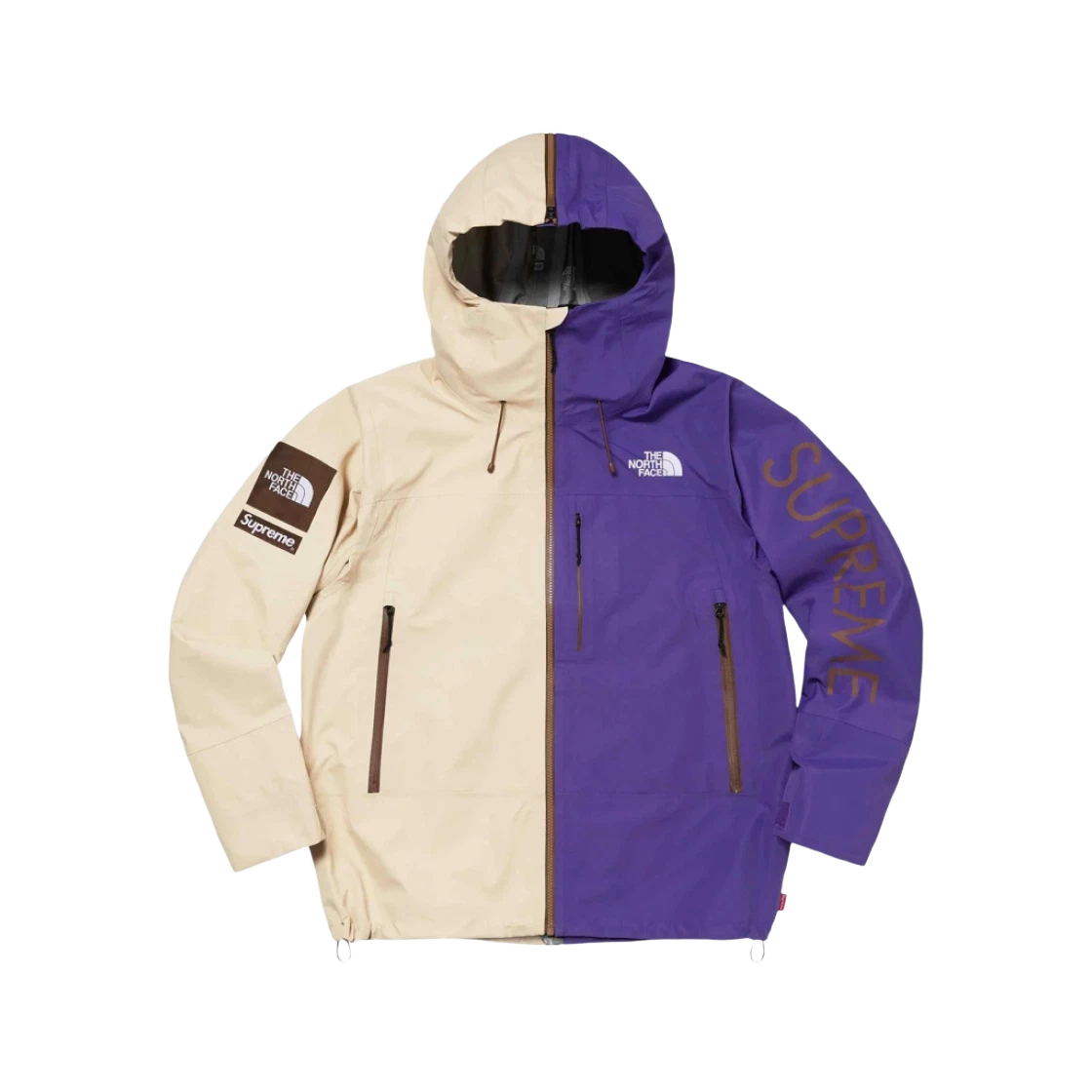 Veste Supreme x The North Face à couture fendue collée coquillage marron   24SS