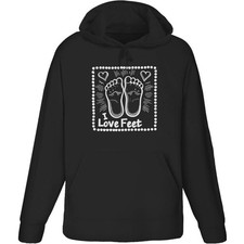 'I Love Feet with Hearts' Adult Hoodie / Hooded Sweater (HO047975)