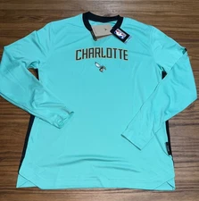 Men's Sz Large Jordan Charlotte Hornets Authentic Pregame Shooting Shirt