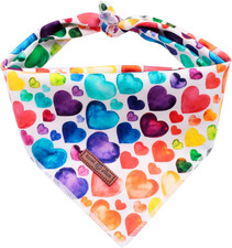 Valentine's Dog Bandana,Fabric Love Dogs Kerchief for Medium Large Dogs,Dog Tria