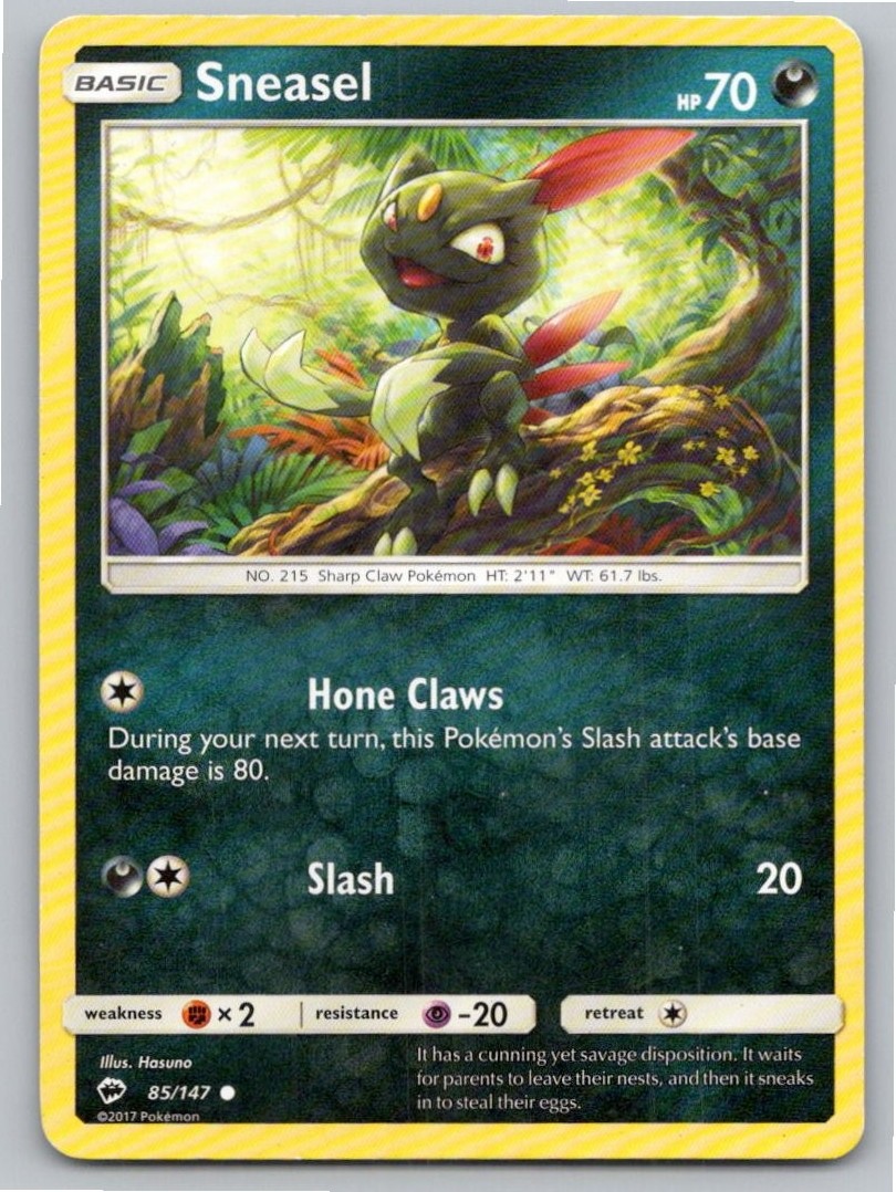 2017 POKEMON SNEASEL BURNING SHADOWS 85/147 C LP A80349 FREE S&H