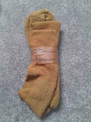WWII OD Mustard Socks 1 pairs -USMC US Army Original still in pack ...
