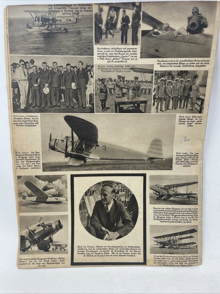 Deutsche Flugillustrierte Magazine 1934 Night Flying USA Wiley Post Winnie Mae - Image 4 of 4