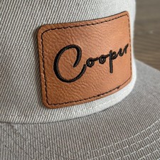 Leather Patches for Hats - 10 Pack, 3"x2" Blank Adhesive Back, Leather Hat Pa...