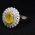 World Class 2.33ctw Canary & White Sapphire Baguette 925 Silver Ring Size 7 — photo 4