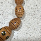 Vintage Carved Wood Inlay Graduated Statement Necklace Handcrafted Boho Tribal — photo 4