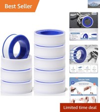 8-Pack Water Resistant Teflon Tape, 1/2 Inch x 520 Inches for Plumbers