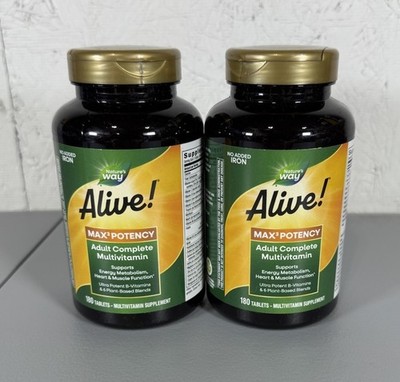 (2) Nature's Way Alive Max3 Potency Multivitamin - 180 Tablets X 2, 5/31/26