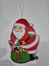 WOOD CUT OUT SANTA CLAUS HAND PAINTED D14