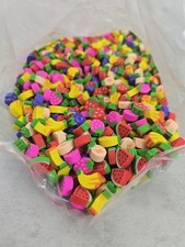 Huge Lot Mini Fruit Erasers Tiny Kids Bulk Small Cute Pencil Erasers Neon Set