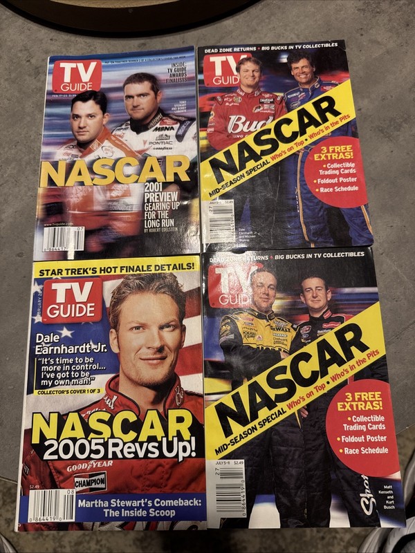 Lot of 4 Nascar Collectable 2005, 2003, 2001  TV Guide