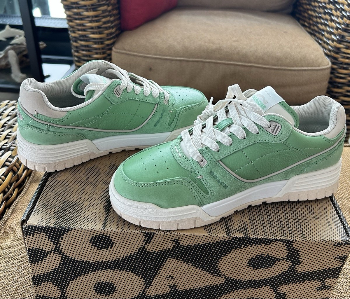 Coach Women's Soho Sneakers Size 5.5 Vivid Green NIB CAQ22 | eBay