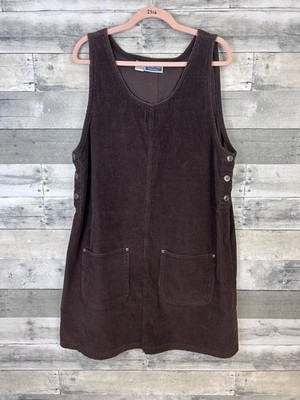 North Crest Women s VTG Brown Corduroy Sleeveless Dress XL