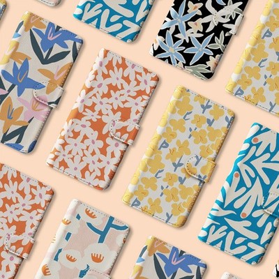 Personalisierte Handyhülle Wallet für iPhone 17 16 15 14 Pro Max Abstrakt Blumen