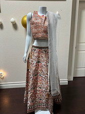 Women  s Unstitched Cotton Choli Set Multicolor Print Skirt  Dupatta