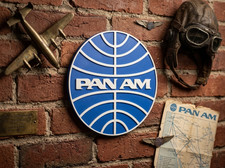 Pan Am Airlines Vintage Logo 3D Wall Desk Shelf Sign Aviation Decor