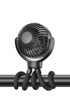 Mini Portable Stroller Fan - Battery Operated  USB Rechargeable - 360  Rotation