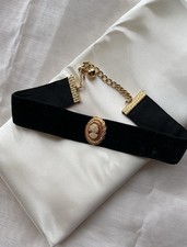 Vintage Black Velvet Cameo Choker Necklace