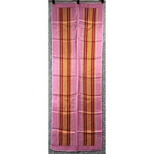 Geometric Pink Scarf 15x44 Multi Stripe Red Gold White Rectangular Satin 60s Mod
