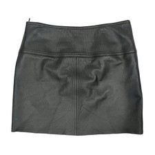 Vintage Y2K Ralph Lauren Brown Buttery Soft Genuine Leather Mini Skirt 6
