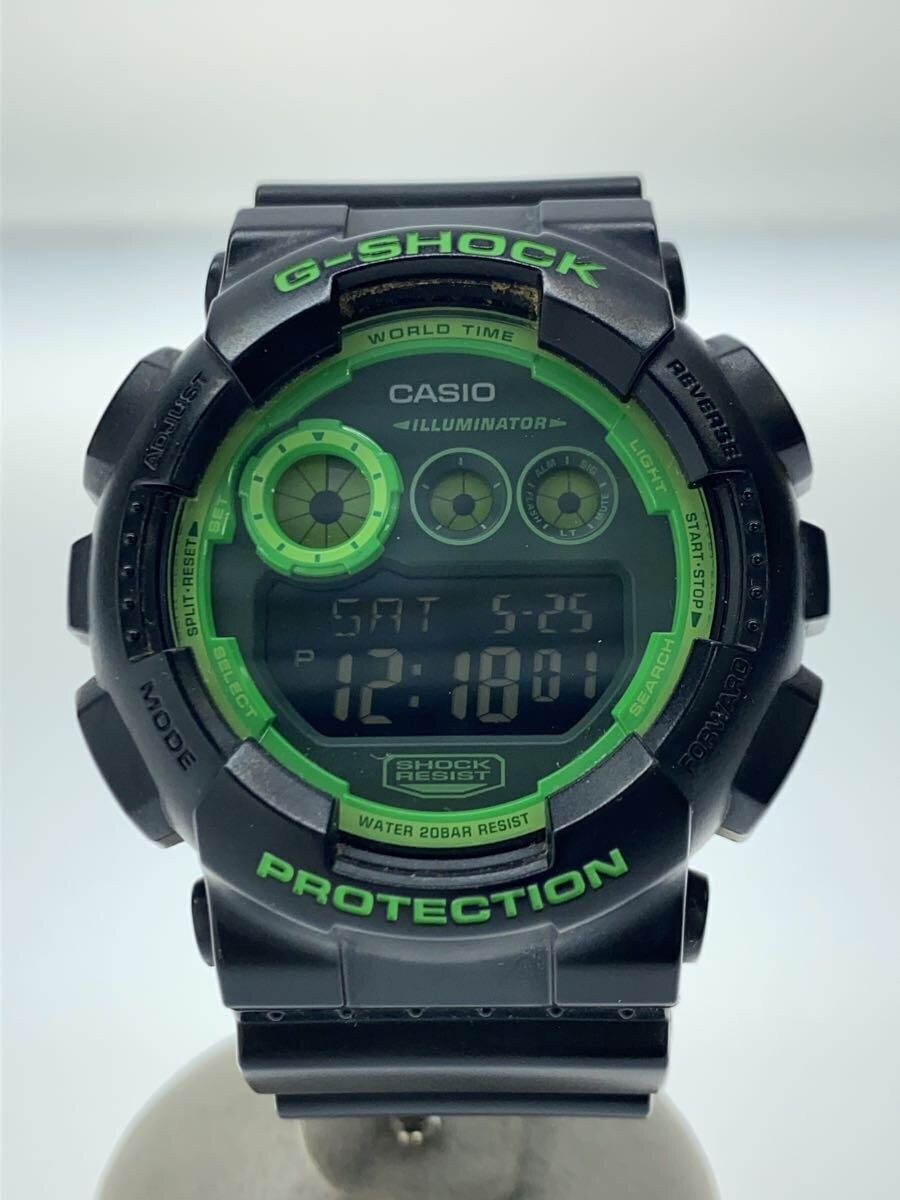 Casio G-Shock GD-120N-1B3JF Digital Men's Watch Black Green Rubber Strap