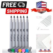 Fineliner Pens, 0.2 mm, 6 Pack, Ultra Fine, No Bleed, Bible Pens, Assorted Co...