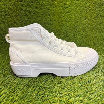 Adidas Nizza Trek Platform Womens Size 6 White Gum Athletic Skate Shoes Sneakers