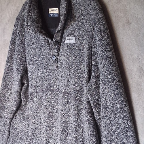 Magellan Outdoors Womens Size L Gray Fleece Sweater Polo Pullover Funnel Neck - Picture 2 of 15