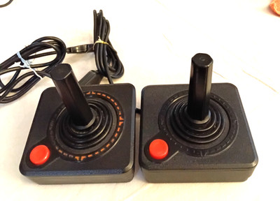 Vintage Atari Brand 2600 Joystick Controllers Taiwan Lot Of 2 Work Perfectly!
