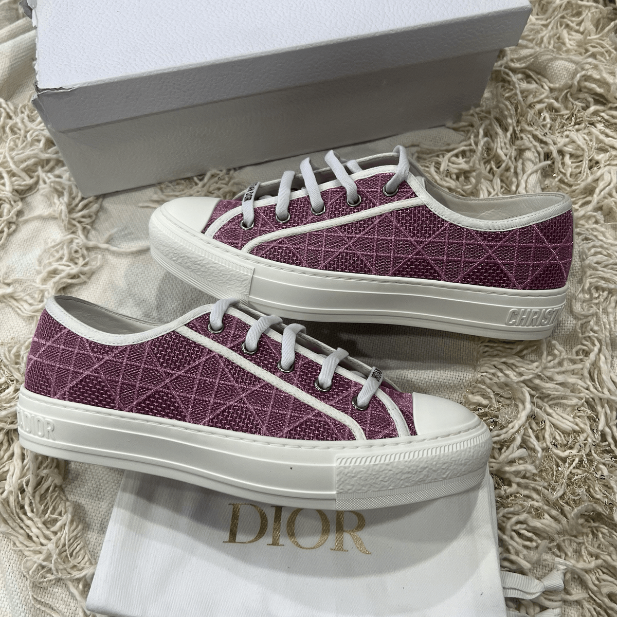 Christian Dior Walk'N'Dior Sneakers Cannage Embroidered Canvas in
