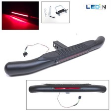 Black 2 Heavy Duty Tow Hitch Step Bar For Truck Suv W Led Brake Spot Lights