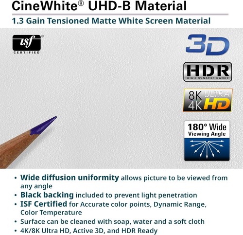 Elite Screens Sable Frame 2, 120-inch 16:9, Fixed Frame Home Theater Projection - Picture 4 of 9