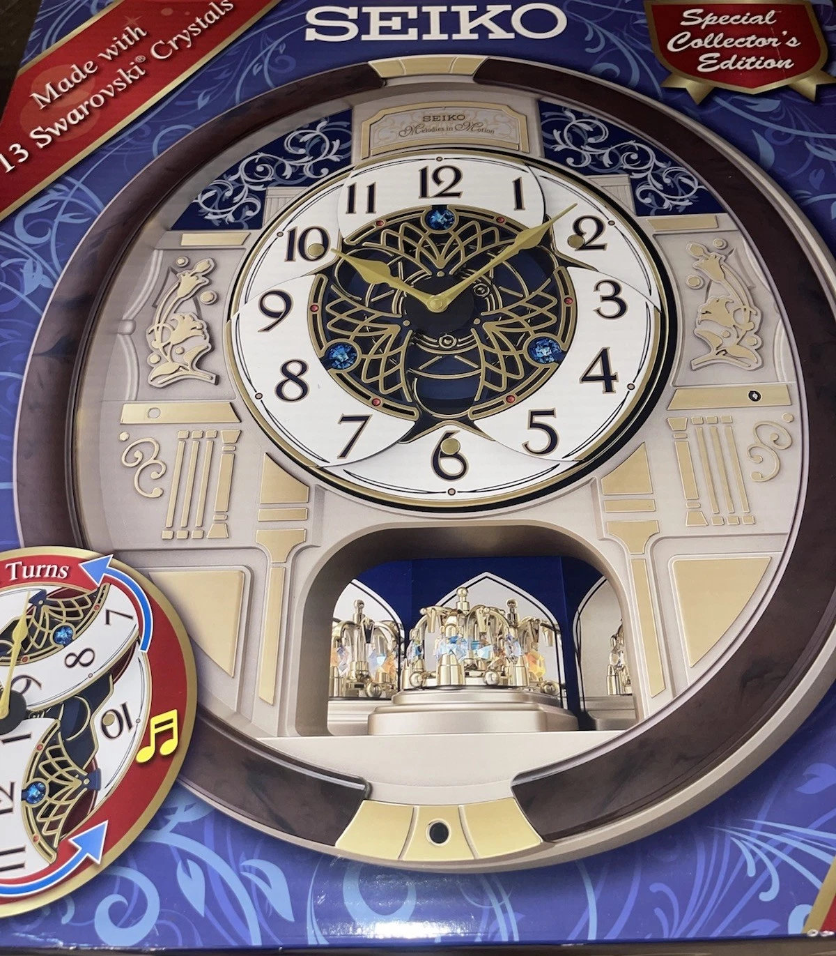 Seiko Special Collector Edition Melodies in Motion Clock with Swarovski Crystals