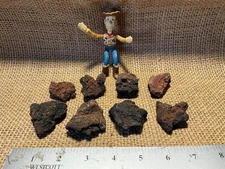 8 Small, Black/Red Exotic Lava Rocks – Perfect for Aquariums and Terrariums